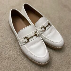 a new day White Loafers with Gold Accent